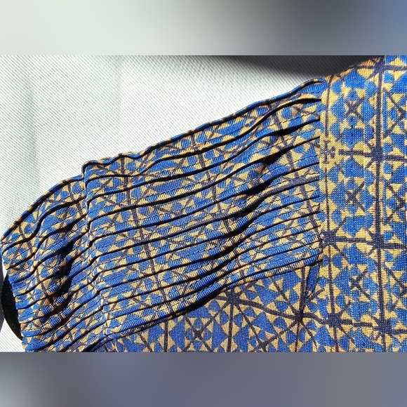 Tory Burch 100% Silk Dress w/Slip Sash Blue Size L - Picture 4 of 10